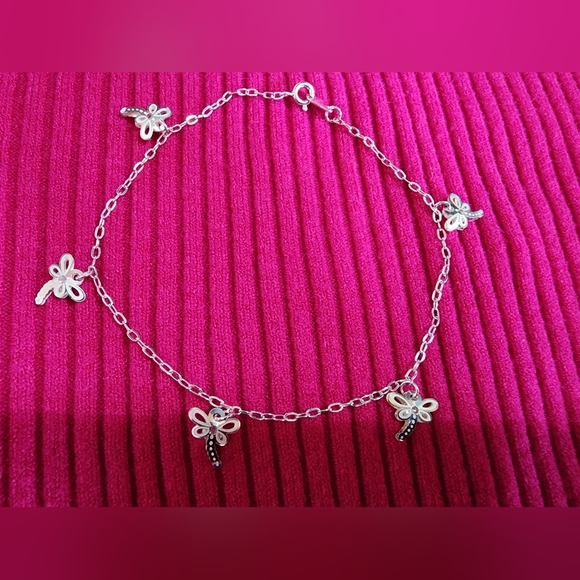 Sterling Silver Anklet .925 Fine Silver From Mexico - Picture 3 of 6